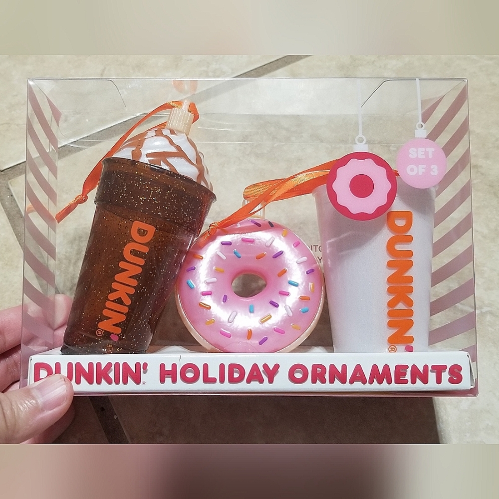 Dunkin Donuts Mini 3 Pack Holiday Ornaments